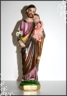 Tall Chalkware Plaster Catholic Statue SAINT JOSEPH