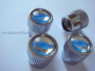 Chevrolet Mirror Blue Logo Chrome ABS Tire/Wheel Stem air Valve 