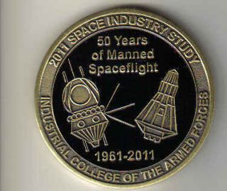CHALLENGE COIN INDUSTRIAL COLLEGE ARMED FORCES 2011 SPACE INDUSTRY 