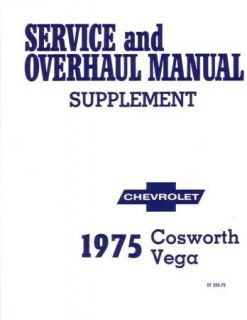 1975 Cosworth Vega Shop Service Repair Manual Book Engine Drivetrain 