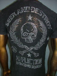 58 AFFLICTION Black RATE OF FIRE Graphic FIGHT BIKER GYM MMA UFC T 