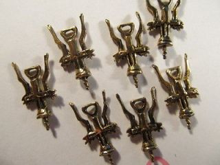   CHARMS 24 PEWTER GOLD PLATED CORK SCREW OPENER WINE GLASS CHARMS