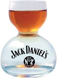 Jack Daniels whiskey on water 2 shot glasses chaser jigger