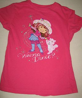 STRAWBERRY SHORTCAKE Wanna Dance? pink Graphic T shirt girls MEDIUM M 