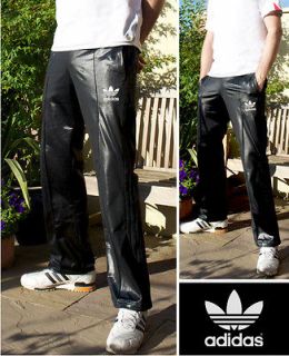   WET LOOK LEATHER LOOK VINTAGE ADIDAS CHILE 62 TRACKSUIT PANTS BOTTOMS