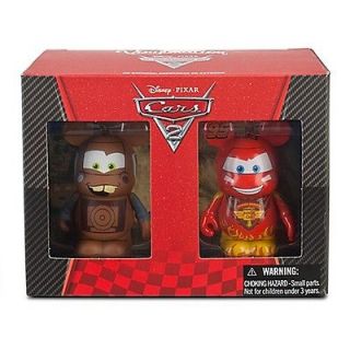 Disney Vinylmation 3 Cars 2 Lightning McQueen & Tow Mater 2pc Boxed 