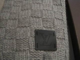 LOUIS VUITTON LV SCARF CHECKERS GRAY DAMIER AUTHENTIC