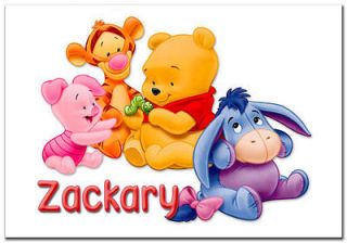 WINNIE POOH BABIES poster personalized name 12X18 see other options 