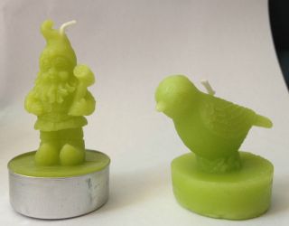 Gnome and bird citronella 6 tealight candles insect repellent garden 