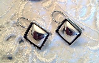 SILPADA RETIRED & RARE .925 Sterling Silver SQUARE OUTLINED EARRINGS 
