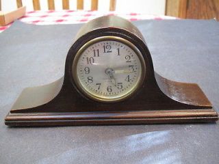   jewel, miniature, wood case, mantel (humpback) clock not working
