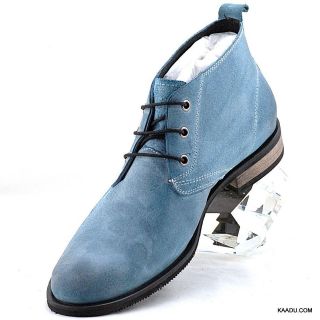 CKB150BL Chris Kaadu Mens Dress Comfort Ankle Boot Blue Suede Leather