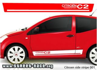 Citroen C2 Sport side racing stripes stickers 001