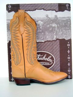 Chisholm Mens Palomino Calfskin Cowboy Boots (NEW)