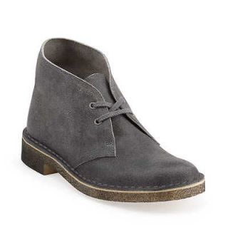 Womens Clarks Original Desert Boots Grey Distressed Suede 76357