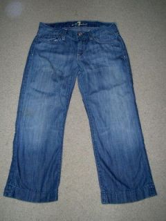   FOR ALL MANKIND DOJO WIDE LEG COTTON CROPPED CAPRIS JEANS SIZE 26
