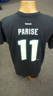 Zach Parise   Minnesota Wild Adult Black Reebok T Shirt   NEW!!!