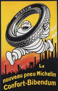 PNEU MICHELIN CONFORT TIRE FRENCH VINTAGE REPRO POSTER