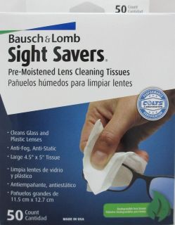   Lomb Sight Savers Lens Cleaning 50 Wipes Eye Glasses Optical Cleaner