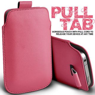 PINK PULL TAB LEATHER POUCH CASE SKIN COVER FOR LG OPTIMUS L5 Dual 