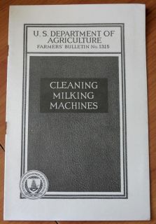 Scarce Cleaning Milk Machines 1939 L. H. Burgwald VG Dairy Farming 