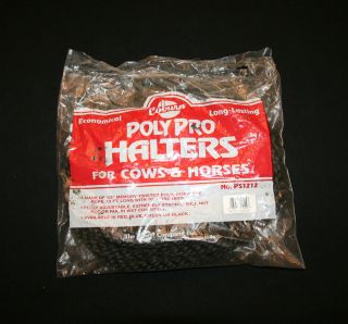 New* Coburn Poly Pro Horse/ Cow Halter ½”x13’ Black Polypropylene