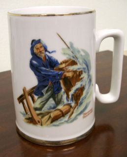 1985 BRAVING THE STORM NORMAN ROCKWELL MUSEUM COFFEE CUP MUG