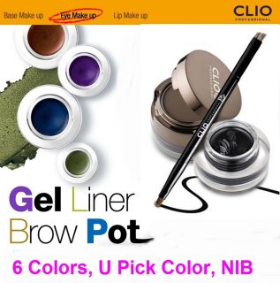 CLIO]Gel Liner & Brow Pot 6Colors,eye liner,1color cake eyebrow,NIB,K 