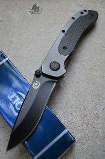 Knife Knives NEW Big Carbon Black Titanium Fiber Blade Colt Linerlock 