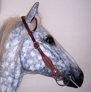   ONE EAR BARBED WIRE TOOLED HEADSTALL BRIDLE TEXAS STAR CONCHO SUPPLE