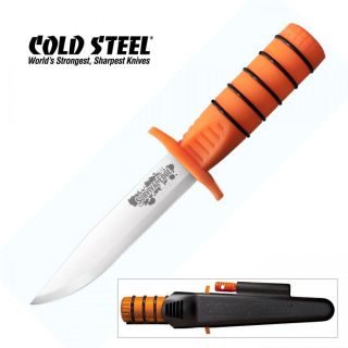 COLD STEEL SURVIVAL EDGE KNIFE (ORANGE) w/ SECURE EX SHEATH 80PH *NEW*