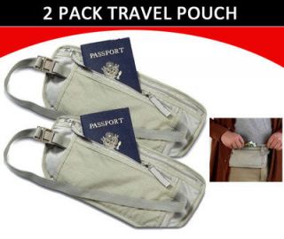 2x Travel Money Passport Security Waist Pouch Belt Bag