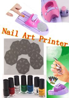 New Nail Art Colors Polish Kit Stamper + Plates DIY Printer Nail 