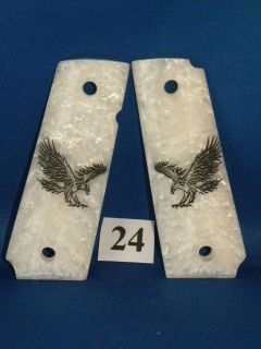 White pearl colt 1911 pistol grips screaming eagle. Best man made 