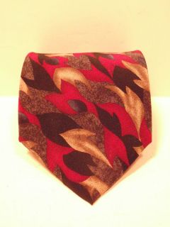 Jimmy V Valvano Tie Necktie Red Bob Costas Collection Silk Abstract 