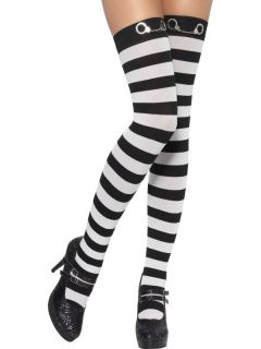 womens stockings convict robber gangster fancy dress handcuff black 