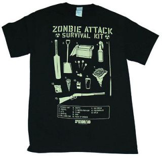 Shaun of the Dead Zombie Survival Kit Comedy Movie T Shirt Tee