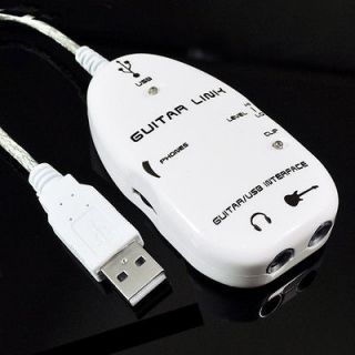   Recording White Guitar Link to USB Interface Cable for PC/Mac B20E