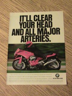1994 BMW MOTORCYCLE ADVERTISEMENT R 1100 RS CLEAR YOUR HEAD AD GERMN 