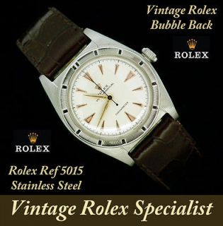 Mint mint vintage 1949 stainless steel Rolex Bubble Back ref 5015 