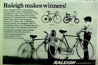 Raleigh Record,Chopper Boys 1973 Bicycle Print AD