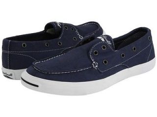 NEW MENs BOYs NAVY CONVERSE JACK PURCELL TENNIS BOAT SLIP ON SHOES 6 