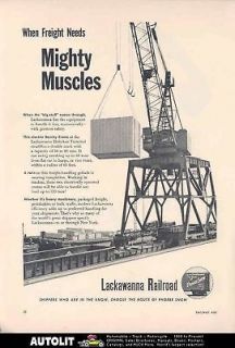 1950 Lackawana Railroad Hoboken Crane Ad Bendix Radio