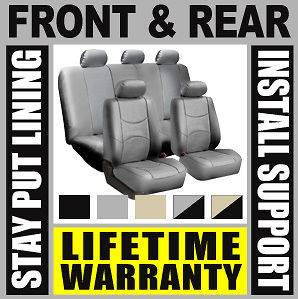 Solid Gray Complete Full Car Seat Covers Set   Oem Solid Rear Truck 