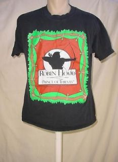 Vintage 1991 Kevin Costner Robin Hood Prince of Thieves T Shirt Black 