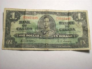 1937 $1 Bank of Canada note FINE BC 21C 