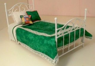 Dollhouse MInature twin Christmas bedspread