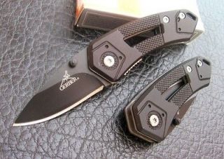 GERBER Black Clip Steel Folding Pocket Knife Knives 45 Camping Hunting 