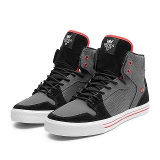 Supra VAIDER Mens Sneakers in Black/Grey/Red​/White (S28151)