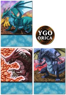 Legendary Dragons 3 Card Set (1 of Ea) ♔ YuGiOh TV Show Non Holo 